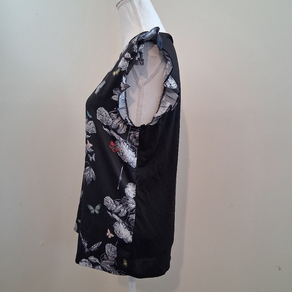 Ted Baker Daneli Ruffle Woven Front  Sleeveless Blouse Size 8 US or Ted 3 - Picture 4 of 8